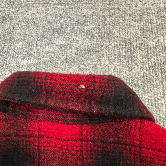 Pendleton Flannel Shirt Men's Large Red Black Plaid Wool Long Sleeve Button-Up - Picture 6 of 13